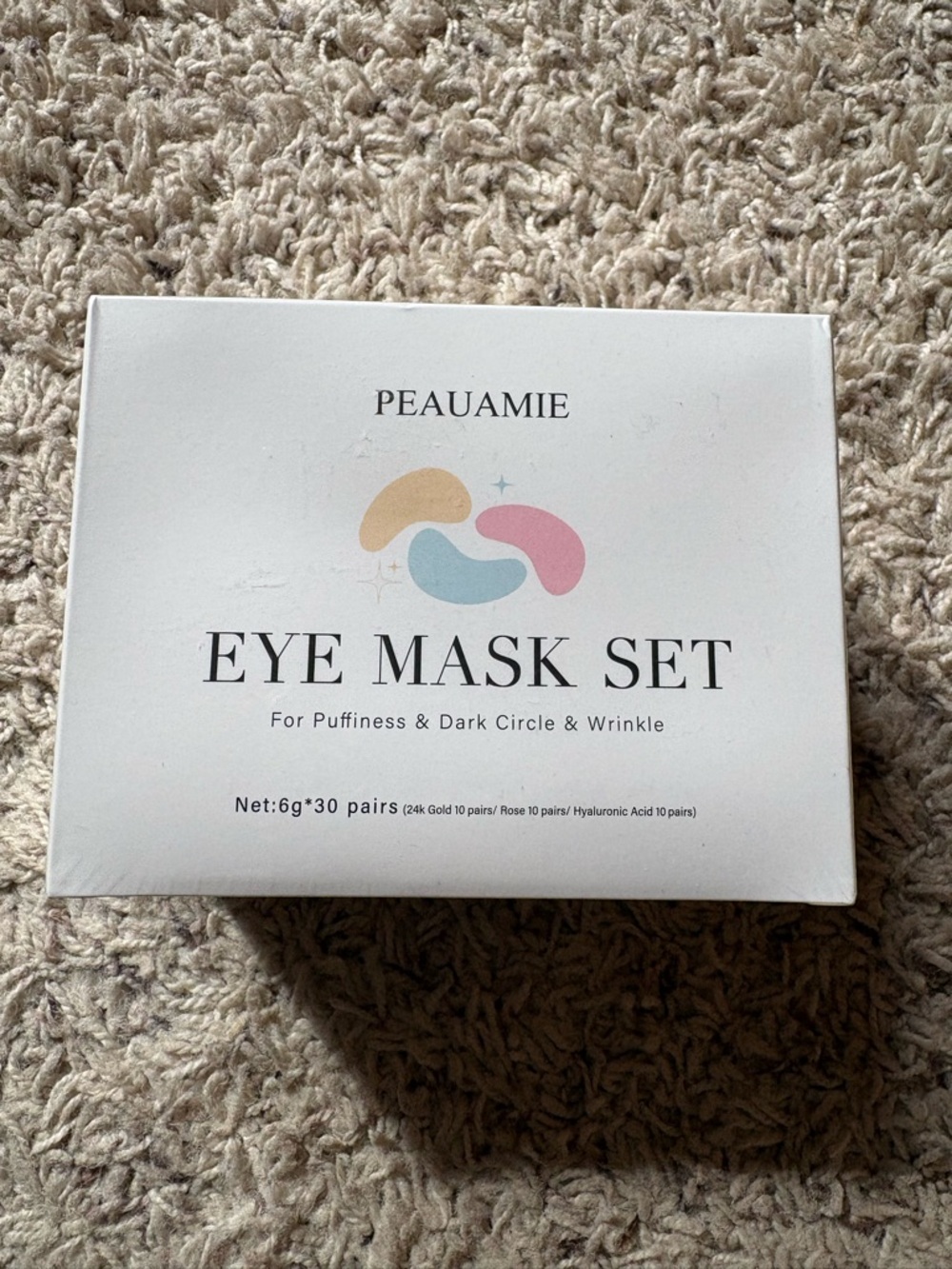 PEAUAMIE Eye Mask Set - White Box with Pastel Accents
